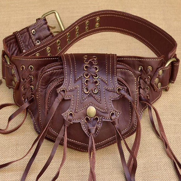 Limited Stock: Utility 2-Pouch Handmade Practical Tassel Waist Belt Bag