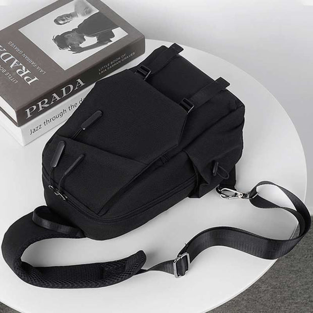 Sling Bag for Men Abrasion Resistant Casual Oxford Crossbody Backpack