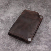 Retro Real Leather Wallet for Mens Slim Bifold Wallet with Card Slot