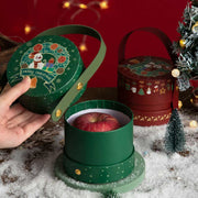 Christmas Goody Gift Box Santa Xmas Treat Boxes with Leather Handles