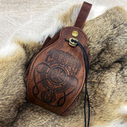 Leather Pouch Holster Portable Drawstring Purse LARP Renaissance Waist Bag