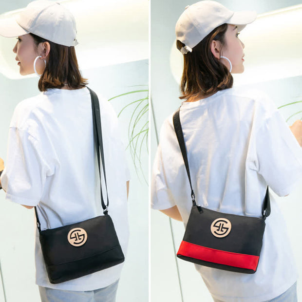 Triple Zip Small Crossbody Bag Lightweight Waterproof Nylon Handbag for Women