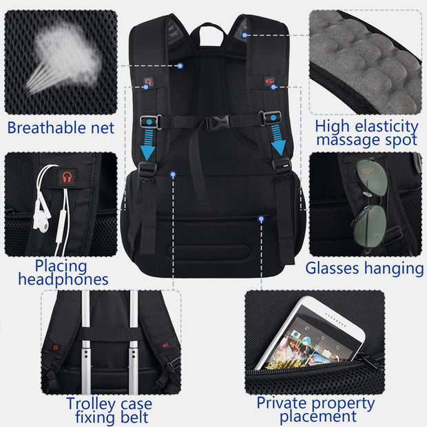 Multi-Function Travel Business 17 Inch Laptop Backpack with USB Charger