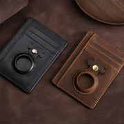 Front Pocket Wallet Minimalist Leather Slim Card Holders with Zipper Pocket