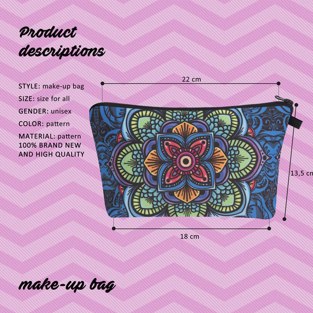 Storage Bag For Women Printing Flower Pattern Polyester Makeup Bag