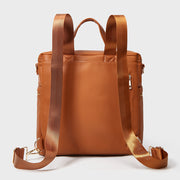 Multifunctional Mommy Bag Convertible Brown Leather Backpack For Weekender