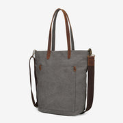 Canvas Tote Shoulder Bag for Women Men Casual Reusable with Crossbody Strap