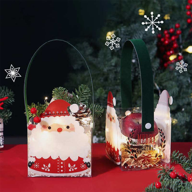 Christmas Treat Boxes 2Pcs Christmas Candy Boxes with Carry Handles