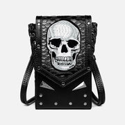Phone Bag For Women Scary Skull Crossbody Leather Belt Purse