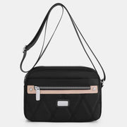 Waterproof Crossbody Bag for Women Double Zip Nylon Handbag Shoulder Purse