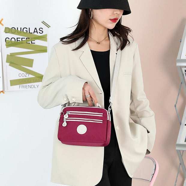 Lightweight Multi-Pocket Nylon Purse Small Cross Body Shoulder Bag Handbags