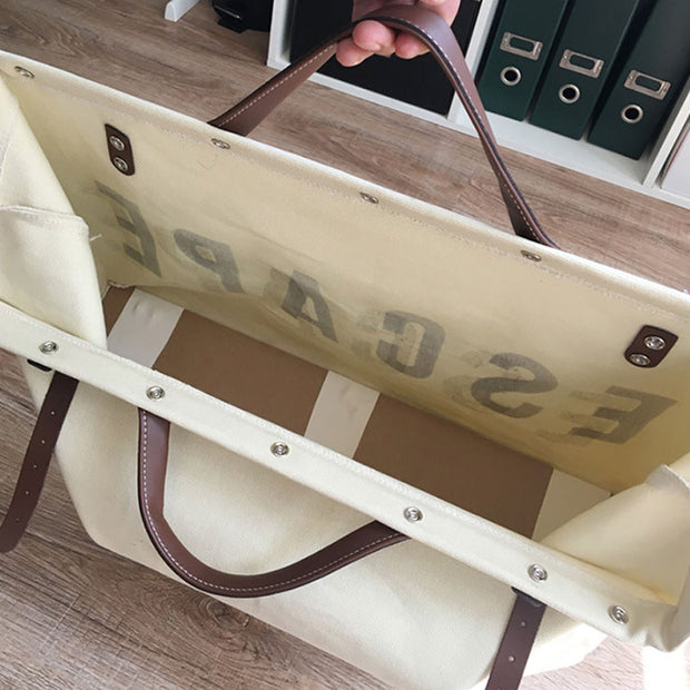 Functional Large Handbag Women Purse Casual Canvas Tote Duffel Bag