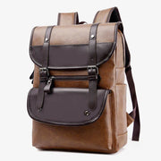 Leather Laptop Backpack for Men Large Capacity College Travel Office Daypack