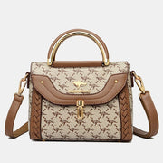 Elegant Dating Handbag For Women Buckle Leather Square Crossbody Bag