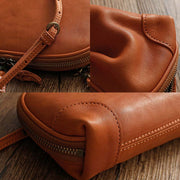 Multi-pocket Purses for Women Retro Leather Mini Crossbody Bag Clutch