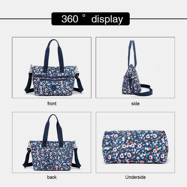 Large Capacity Waterproof Anti-theft Floral Handbag Crossbody Bag
