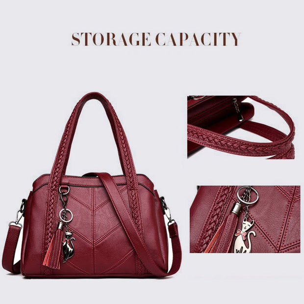 Top-Handle Bag For Women Tassel Large Capacity Crossbody Bag
