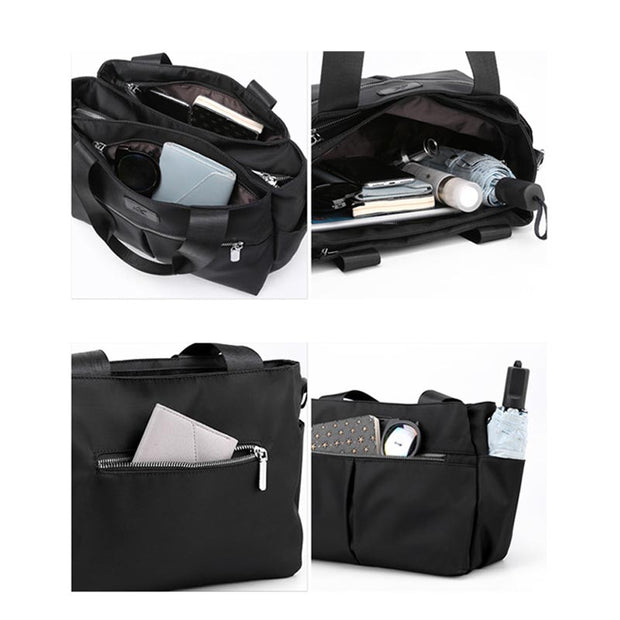 Triple Compartment Top-Handle Bag Waterproof Large Handbag Crossbody Bag for Women
