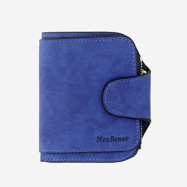 Small Wallet for Women Multi-Slot Zipper Pocket Bifold Wallet with ID Window