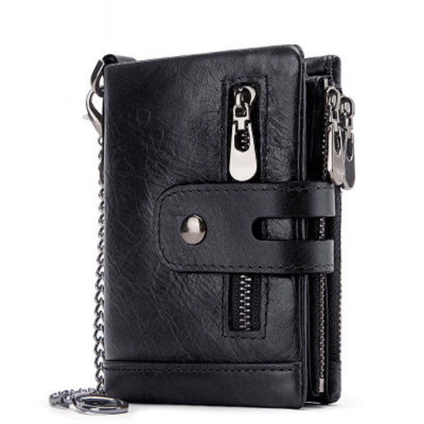 Limited Stock: Genuine Leather Anti-theft RFID Wallet With Chain
