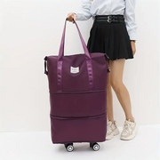 Expandable Rolling Duffel Bag with Detachable Wheels Large Shopping Tote Handbag Purses