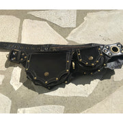 Limited Stock: Waist Bag For Women Medieval PU Leather Rivets Fanny Pack