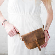 Retro Leather Waist Bag Crossbody Shoulder Bag for Women