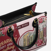 Custom Name Handbag For Women Heart Pattern Leather Tote