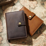 Genuine Leather Passport Holder Cover Wallet with Multi Card Slots