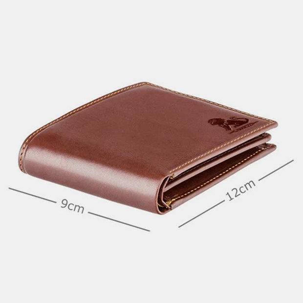 Mens Extra Capacity Slimfold Wallet Genuine Leather RIFD Blocking Wallet