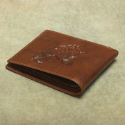 Wallet For Men Minimalist Retro Horse Print Leather Money Clip Short Purse