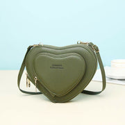 Love Heart Shaped Phone Bag Double Layer Handbag Crossbody Shoulder Bag