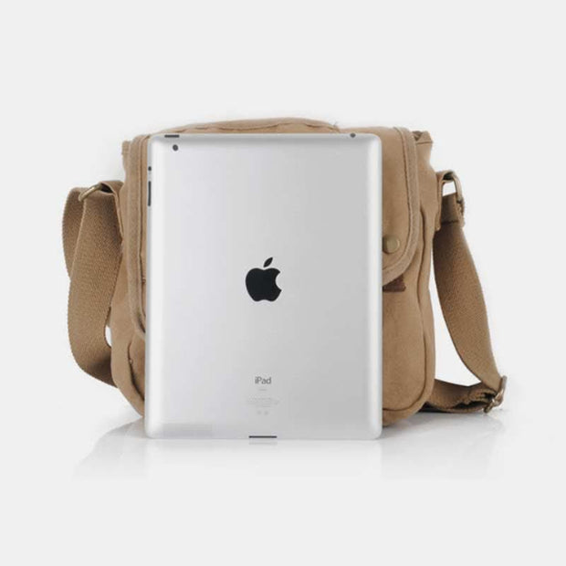 Small Canvas Messenger Bag Casual Travel Working Crossbody Shoulder Bag