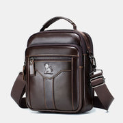 Multi-pocket Real Leather Small Messenger Bag Shoulder Purse Travel Carry Bag
