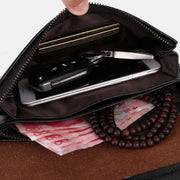 Leather Clutch for Men Large Capacity Wristlet Long Wallet Hand Bags