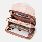 Phone Bag For Women PU Leather Multi-Slot Crossbody Zipper Purse