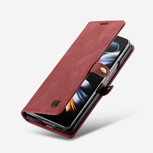 Folding Abrasive Leather Phone Case Magnetic Suction Protective Case