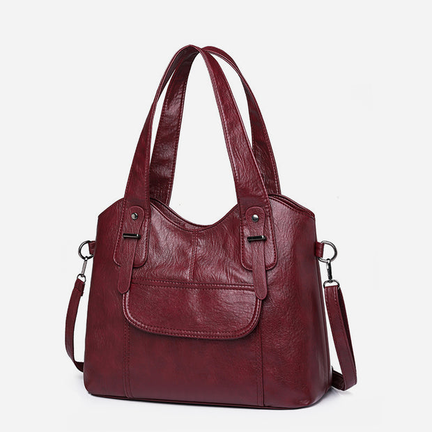 Lightweight Tote Detachable Strap Leather Underarm Bag For Women Commuter