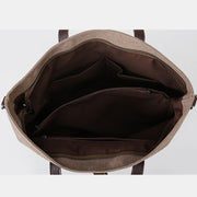 Large Capacity British Style Laptop Top-Handle Bag Crossbody Bag