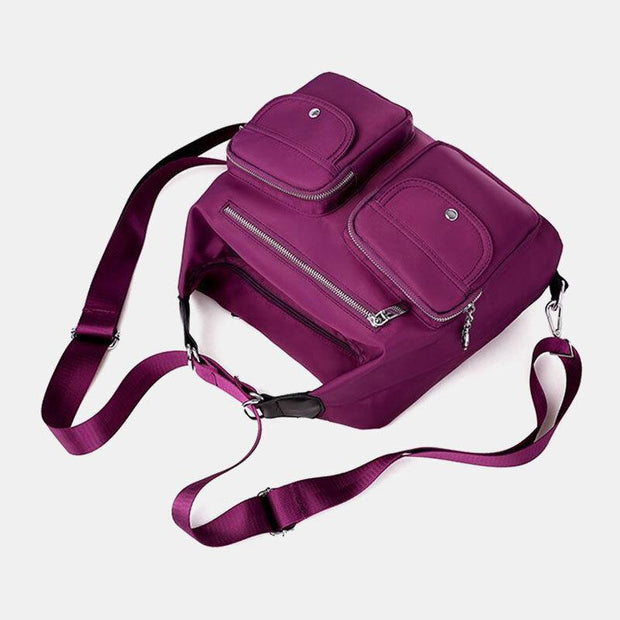 Waterproof Multi-Carry Multi-pocket Solid Crossbody Bag Backpack