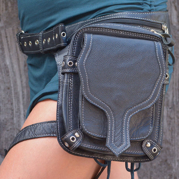 Medieval Punk Belt Bag Retro Outdoor Zipper Hip Leg Bag