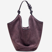 Tote Bag For Women Suede Minimalist Large Capacity Bucket Bag