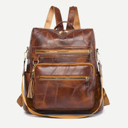 Functional Small Leather Backpack Shoulder Bag Daypack for Women Girls