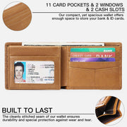 Men's Billfold Passcase Wallet Durable Wallets with Extra Capacity RFID Blocking