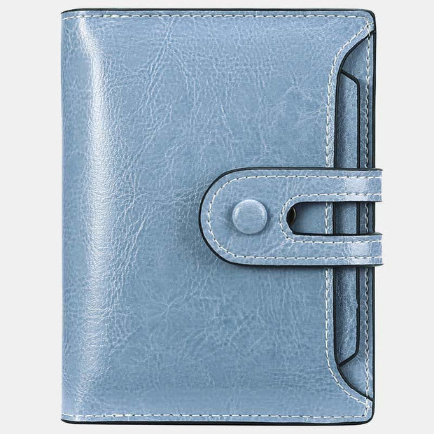 Women's Genuine Leather Bifold RFID Blocking Small Compact Wallet Purses