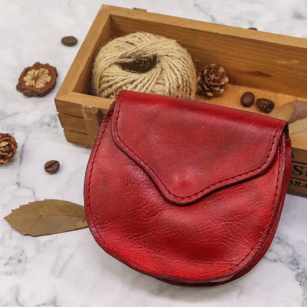 Small Leather Coin Purse Pouch Purse Wallet Buckle Change Holder