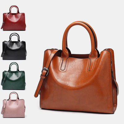 Large Capacity Retro Solid Color Tote Bag