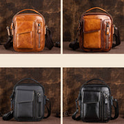 Men's Genuine Leather Large Capacity Crossbody Bag