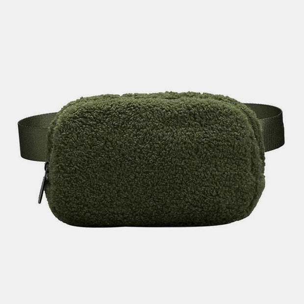 Lightweight Waist Bag for Women Men Soft Warm Plush Sling Bag