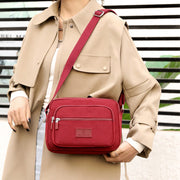 4 Zip Crossbody Bag Lightweight Nylon Purse for Women